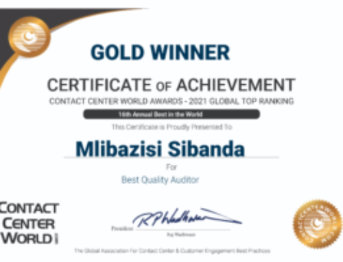 Gold at Contact Centre World Awards