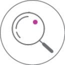 icon6 A magnifying glass icon on a white background.